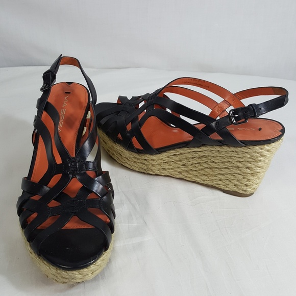 Via Spiga Mabel Platform Sandal ROPE HEEL LEATHER - Picture 1 of 8